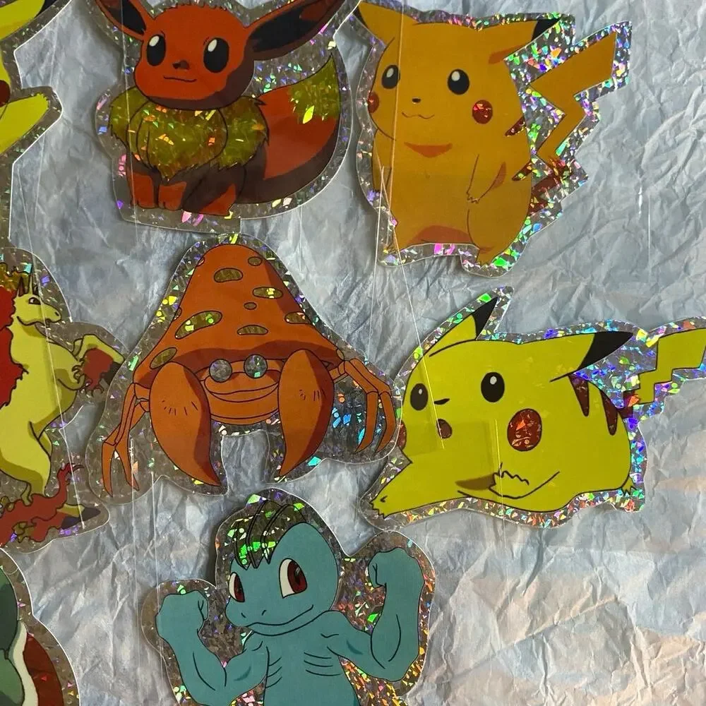 Vintage 90s Pokemon Rare Ice Holo Sticker Set of 10